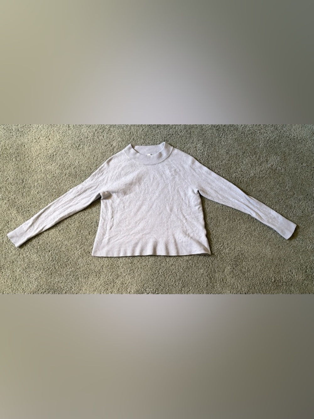 Athleta Merino Wool Blend Sweater Womens Size S Stretch Crewneck Gray/Blue Cozy